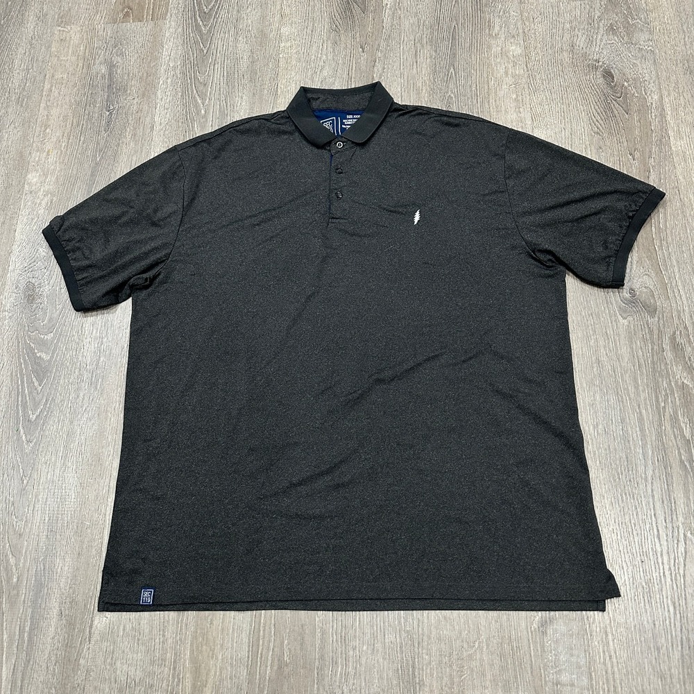 Sec 119 Polo Shirt Men 3XL Gray Grateful Dead Bolt Logo Golf Performance Stretch